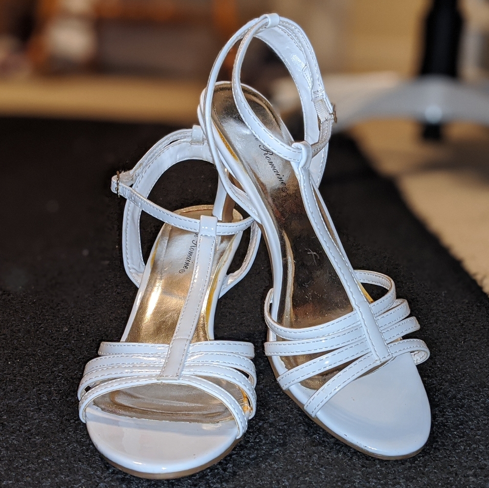 White Strappy Kitten Heel Sandal